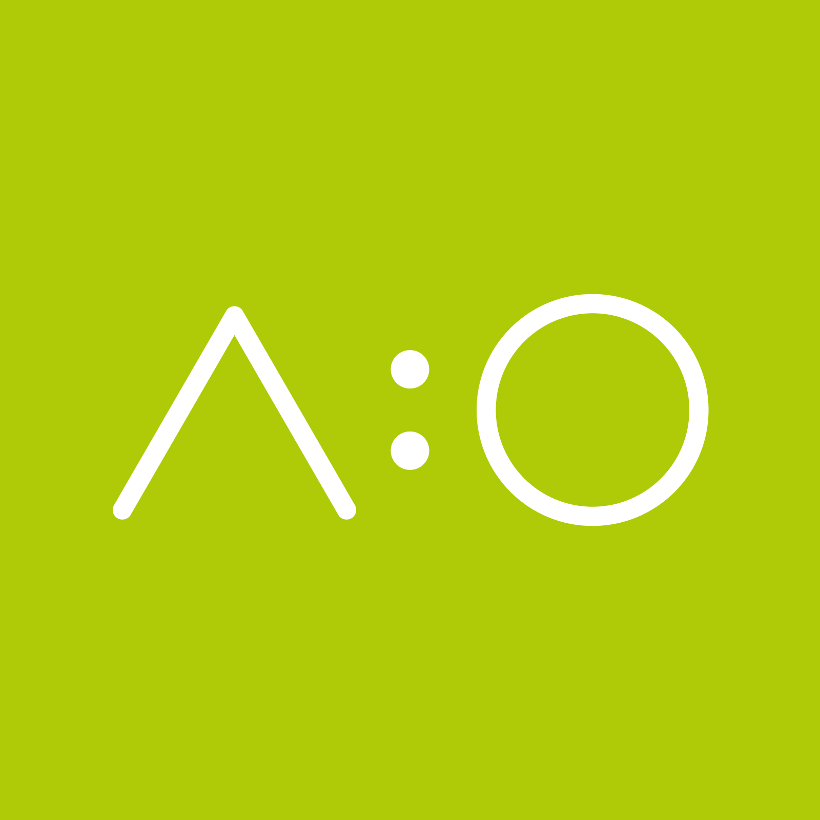 white text a:o on green backbround; acolono GmbH logo