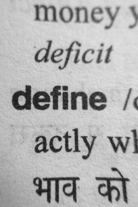 picture of the word "define" in a wordbook