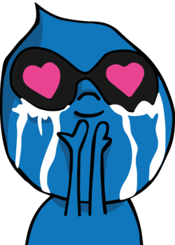 Drupal styled meme character with hearts in his eye