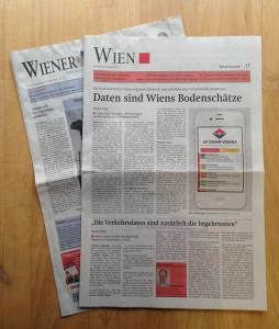 Foto of UpDownVienna Pint Article in the "Wiener Zeitung" Newspaper