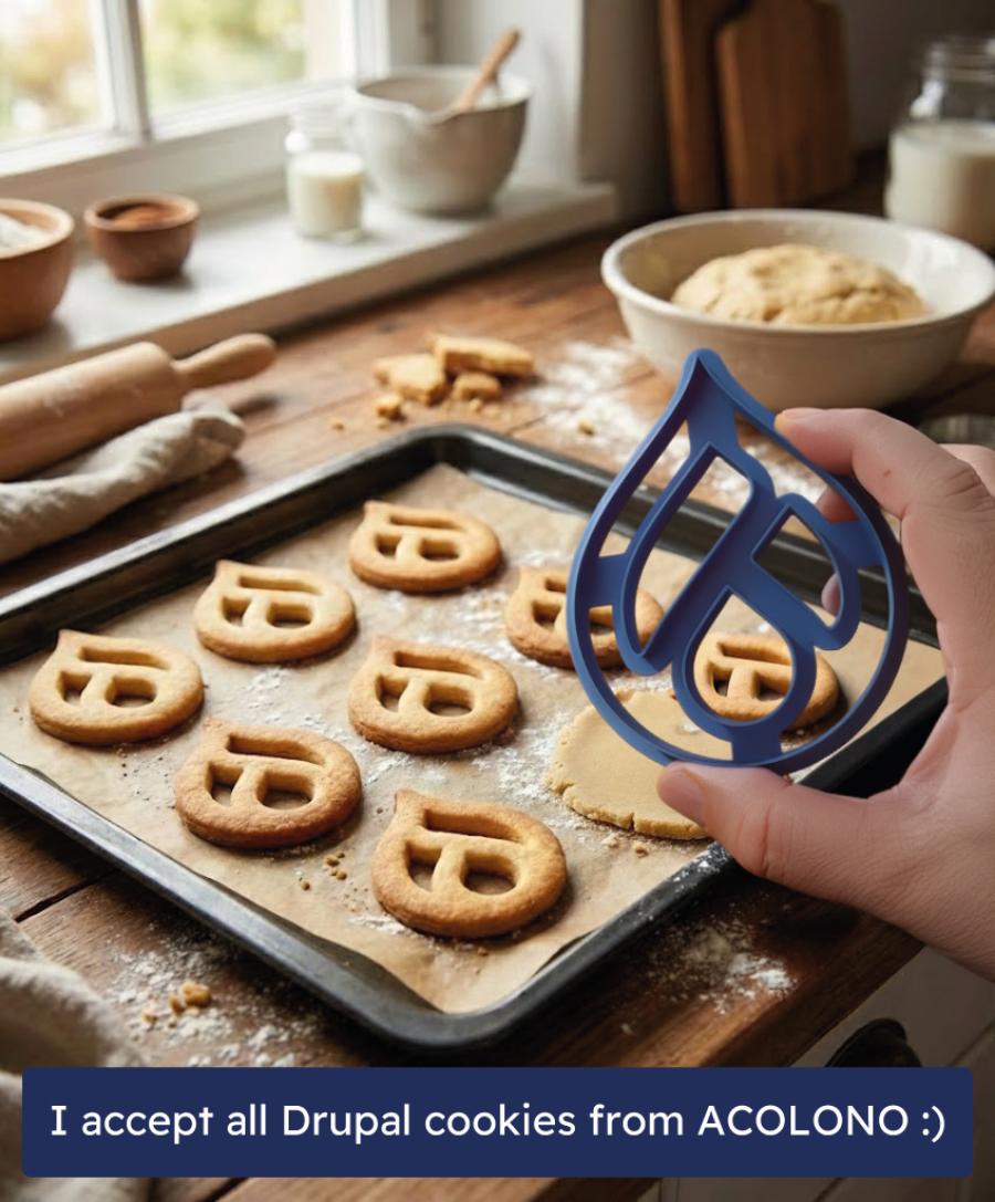 drupal cookie cutter in front of some drupal cookies