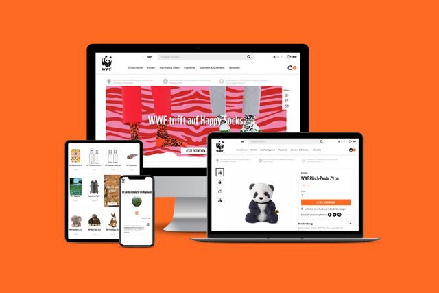WWF Shop Website shown on multiple devices