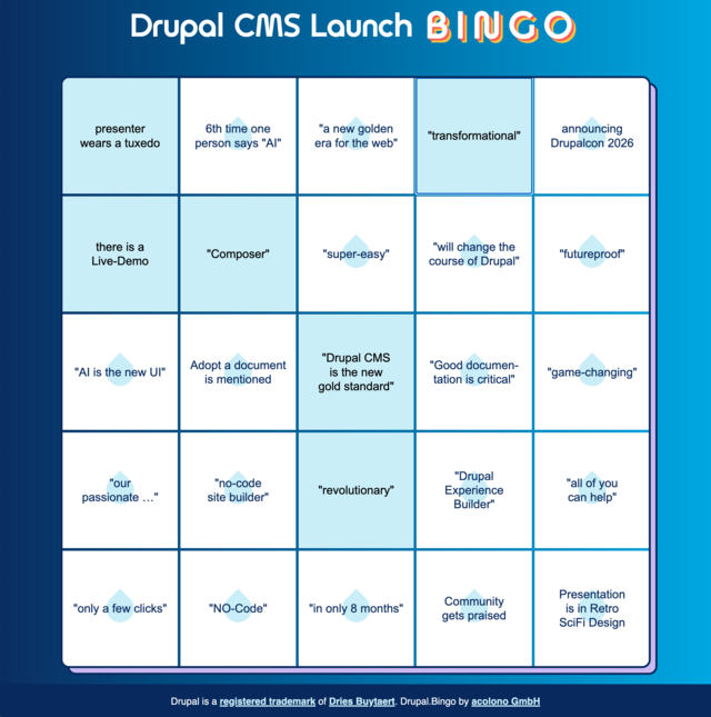 screenshot showing drupal bingo