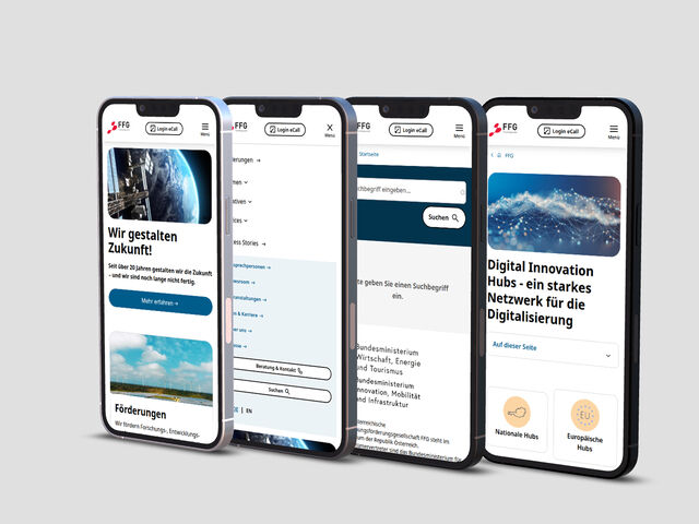 FFG.at Website on mobile devices